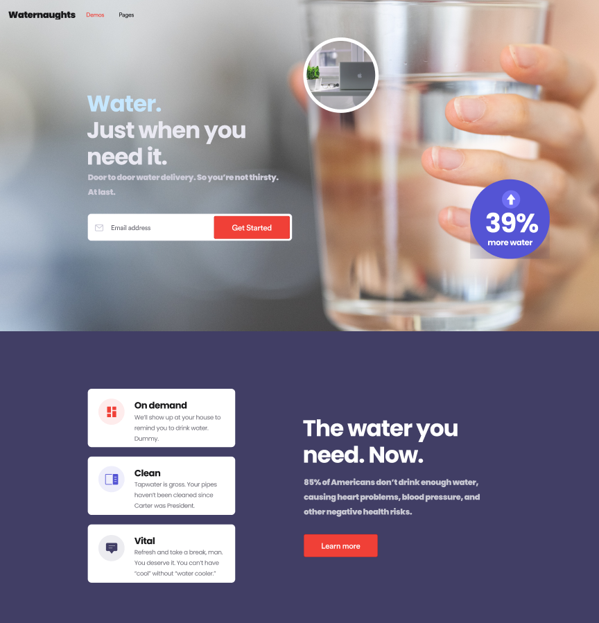 landing page for your business